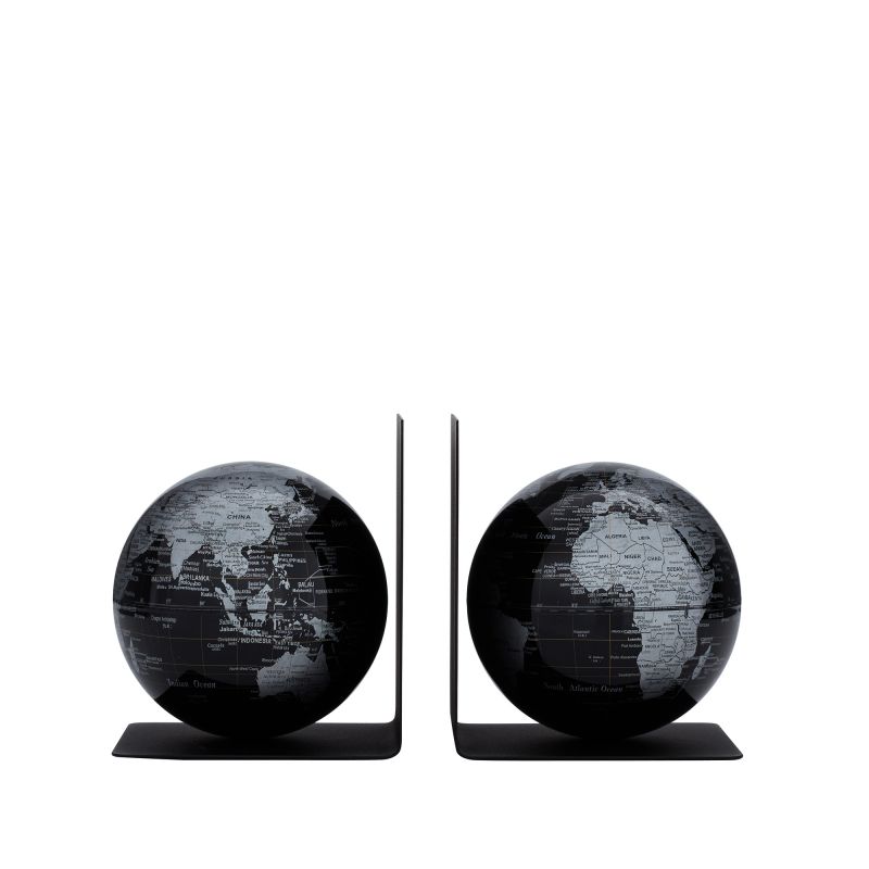 Bookglobe Black Bookends Set of 2 Emform